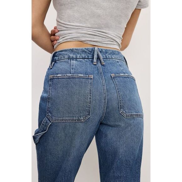 Good American Petite Weekender Jeans High Rise Slim Straight Size 15 - Picture 4 of 9